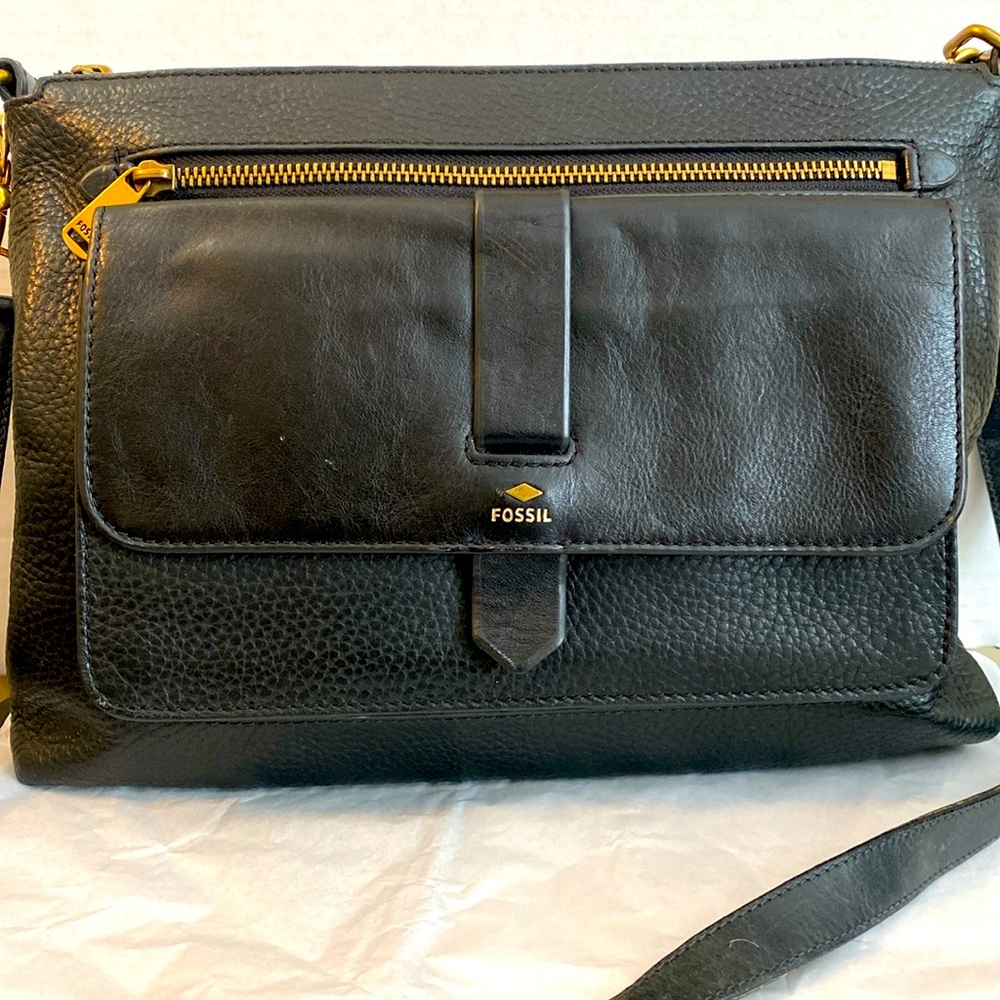 Fossil black leather purse